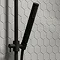 Arezzo Matt Black Round Bar Shower Valve inc. Slide Rail Kit with Pencil Handset  In Bathroom Large 