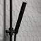 Arezzo Matt Black Round Bar Shower Valve inc. Slide Rail Kit with Pencil Handset In Bathroom Large