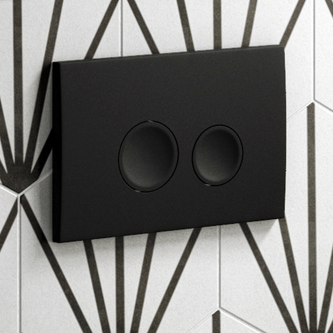 Arezzo Matt Black Round Button Flush Plate