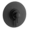 Arezzo Matt Black Round Concealed Dual Thermostatic Valve w. 200mm Shower Head Profile Large Image