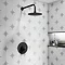 Arezzo Matt Black Round Concealed Dual Thermostatic Valve w. 200mm Shower Head Large Image