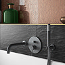 Arezzo Matt Black Round Concealed Manual Shower Valve with Diverter  In Bathroom Large Image