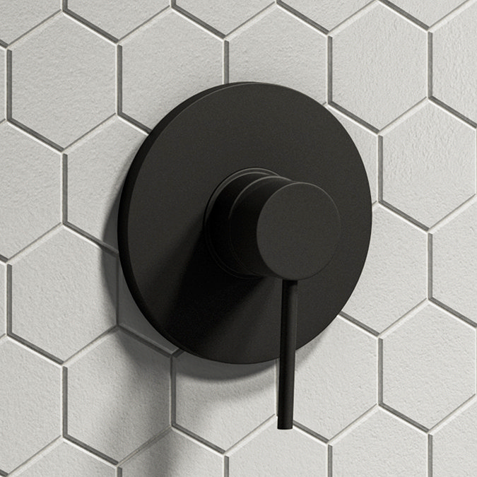 Arezzo Matt Black Round Concealed Manual Shower Valve