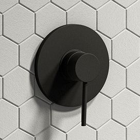 Arezzo Matt Black Round Concealed Manual Shower Valve