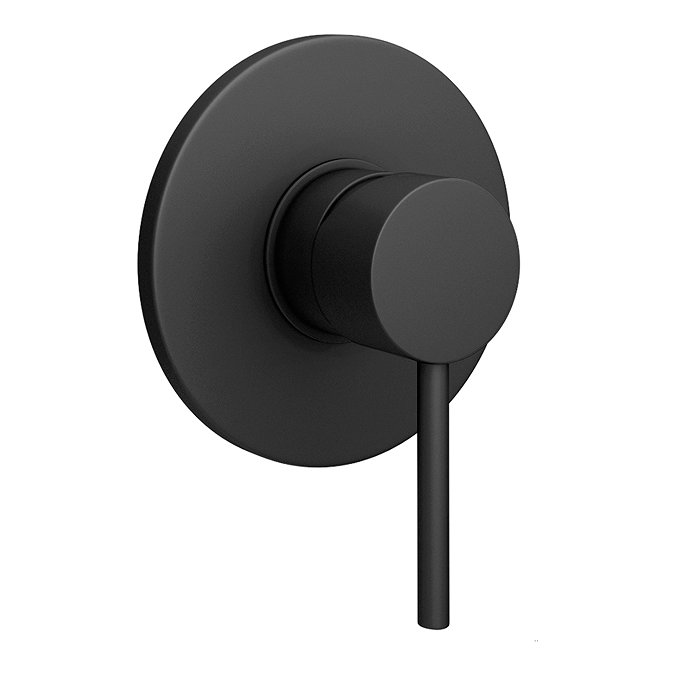 Arezzo Matt Black Round Concealed Manual Valve + Bath Spout Profile Large Image