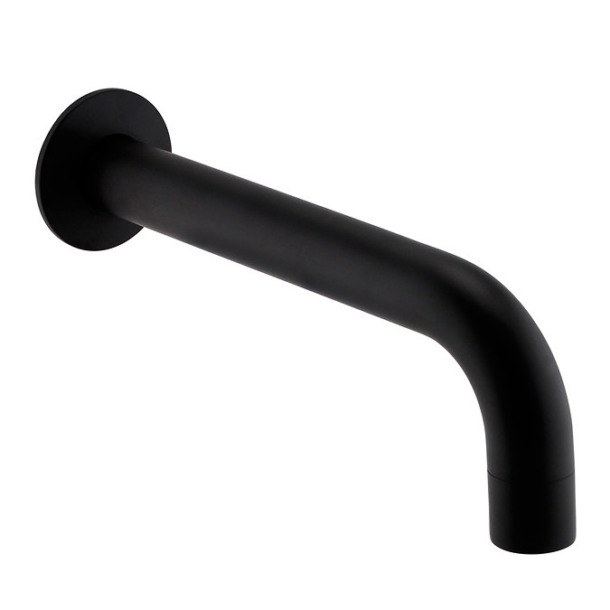 Arezzo Matt Black Round Concealed Manual Valve + Bath Spout Feature Large Image