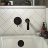 Arezzo Matt Black Round Concealed Manual Valve + Bath Spout Large Image