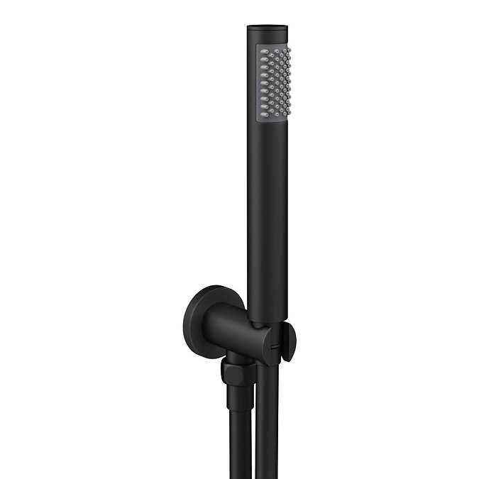 Arezzo Matt Black Round Concealed Manual Valve with Bath Spout + Shower Handset  Standard Large Imag