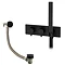 Arezzo Matt Black Round Concealed Thermostatic Shower Valve w. Handset + Freeflow Bath Filler  In Bathroom Large Image