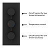 Arezzo Matt Black Round Concealed Triple Shower Valve with Diverter, Handset, Fixed Shower Head + 4 