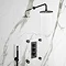 Arezzo Matt Black Round Concealed Triple Shower Valve with Diverter, Handset, Fixed Shower Head + 4 