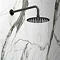 Arezzo Matt Black Round Concealed Triple Shower Valve with Fixed Head + 4 Body Jets Profile Large I