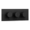 Arezzo Matt Black Round Concealed Triple Shower Valve with Fixed Head + 4 Body Jets Feature Large I
