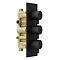 Arezzo Matt Black Round Concealed Triple Shower Valve with Fixed Head + 4 Body Jets Standard Large