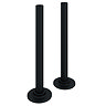 Arezzo Matt Black Round Corner Angled Radiator Valve with Pipe Kit  Feature Large Image