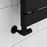 Arezzo Matt Black Round Corner Angled Radiator Valves with Pipe Kit