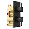 Arezzo Matt Black Round Shower Package w. Concealed Valve + Flat Fixed Shower Head Newest Large Ima