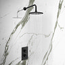 Arezzo Matt Black Round Shower Package with Concealed Valve + Head Large Image