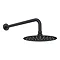 Arezzo Matt Black Round Shower System (Fixed Head, Handset + Integrated Parking Bracket) In Bathroo