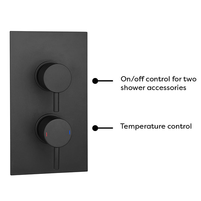 Arezzo Matt Black Round Shower System with Diverter, Fixed Shower Head + 4 Body Jets  In Bathroom La