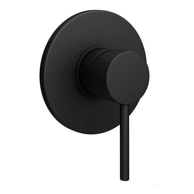 Arezzo Matt Black Round Shower Valve inc. Slide Rail Kit with Pencil Handset Profile Large Image