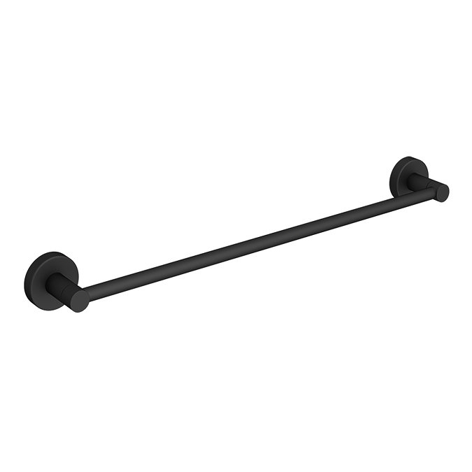 Arezzo Matt Black Round Single Towel Rail