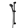 Arezzo Matt Black Round Slide Rail Kit with Multi-Function Shower Handset Large Image