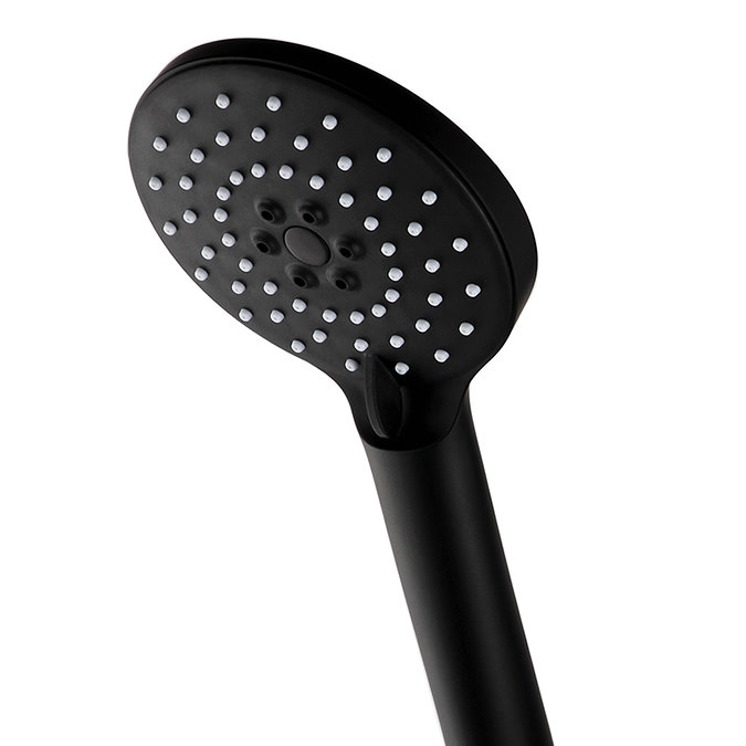Arezzo Matt Black Round Thermostatic Shower Kit with Multi-Function Handset