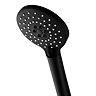 Arezzo Matt Black Round Thermostatic Shower Kit with Multi-Function Handset