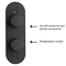 Arezzo Matt Black Round Thermostatic Shower Pack with Head + Handset (Oval Backplate) Profile Large