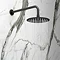 Arezzo Matt Black Round Thermostatic Shower Pack with Head + Handset (Oval Backplate)  Feature Large