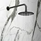 Arezzo Matt Black Round Thermostatic Shower Pack with Head + Handset (Oval Backplate) Feature Large