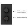 Arezzo Matt Black Round Thermostatic Shower Pack with Head + Handset  additional Large Image