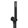 Arezzo Matt Black Round Triple Thermostatic Shower Pack w. Flat Fixed Head + Handset In Bathroom La