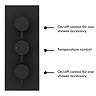 Arezzo Matt Black Round Triple Thermostatic Shower Pack with Head + Handset  In Bathroom Large Image