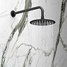 Arezzo Matt Black Round Triple Thermostatic Shower Pack with Head + Handset  Profile Large Image
