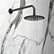 Arezzo Matt Black Round Triple Thermostatic Shower Pack with Head + Handset  Profile Large Image