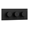 Arezzo Matt Black Round Triple Thermostatic Shower Pack with Head + Handset