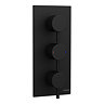 Arezzo Matt Black Round Triple Thermostatic Shower Pack with Head + Handset