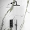 Arezzo Matt Black Round Triple Thermostatic Shower Pack with Head + Handset Large Image