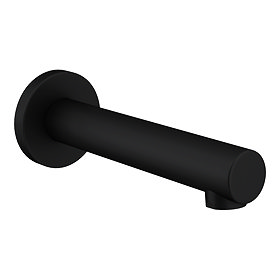 Arezzo Matt Black Round Wall Mounted Straight Bath Spout Large Image