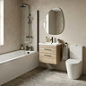 Arezzo Matt Black & Rustic Oak Complete Bathroom Suite