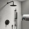 Arezzo Matt Black Shower System (Valve inc. 250mm Fixed Head + Slide Rail Kit with Handset) Large Im