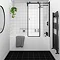 Arezzo Matt Black Sliding Bath Screen (W1000 x H1500)  Profile Large Image