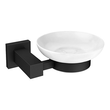 Arezzo Matt Black Soap Dish & Holder  Profile Large Image