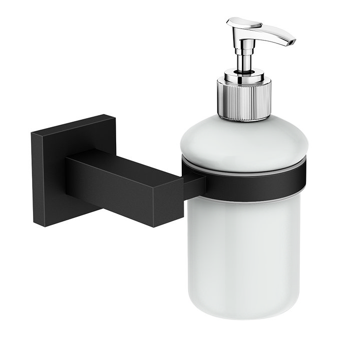 Arezzo Matt Black Soap Dispenser & Holder