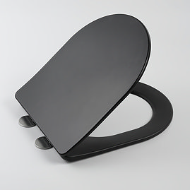Arezzo Matt Black Soft Close Toilet Seat for WH & CC Pan