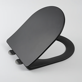 Arezzo Matt Black Soft Close Toilet Seat for WH & CC Pan