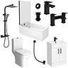 Arezzo Matt Black Square Complete Modern Bathroom Package