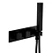 Arezzo Matt Black Square Concealed Thermostatic Shower Valve w. Handset + Freeflow Bath Filler  Profile Large Image